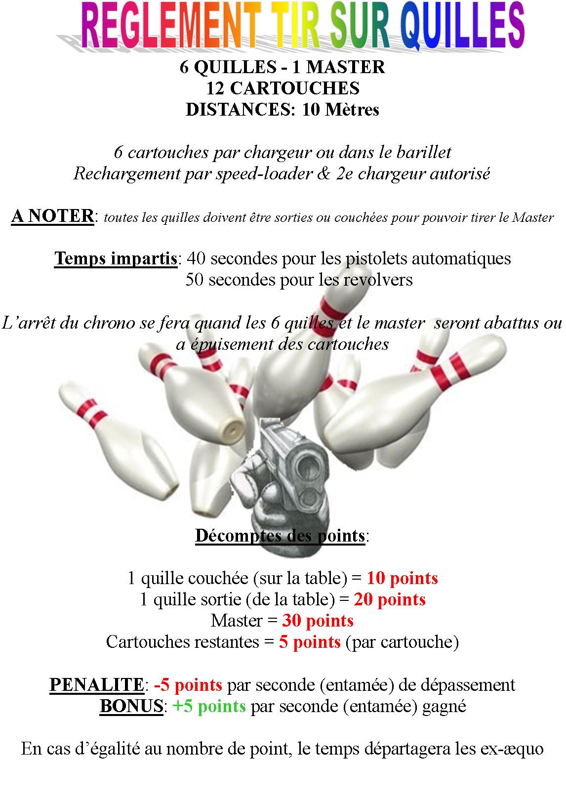 Règlement tir sur quilles